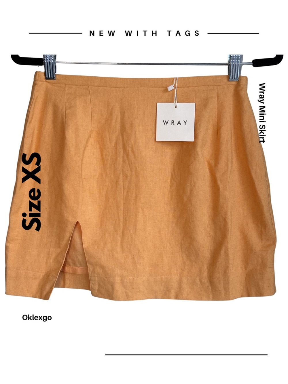 WRAY Apricot Mini Skirt with Front Slit NWT